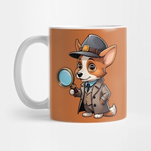 Cute Detective Dog with Magnifying Glass Mug